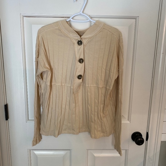 New! Free People We The Free In The Mix Ribbed Henley Pullover Top 33517 - Picture 4 of 11
